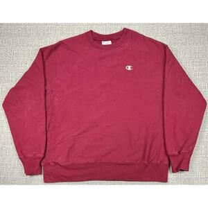 Vintage Champion Reverse Weave Sweatshirt Mens Large Burgundy Crewneck Pullover